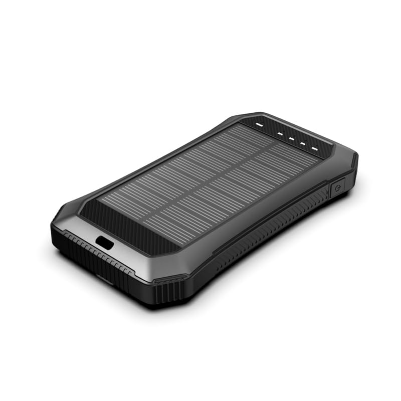 JustBaby Luv Solar Power Bank 10000mAh - Phone Charger with 20 LED Lights, Fast Charging for 3 Devices, Solar Phone Charger, Power Bank for Camping, Travel & Emergencies