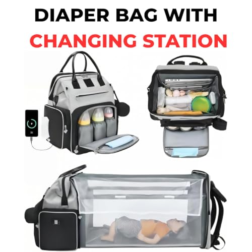 Award-Winning Eco-Friendly Smart Diaper Bag with Changing Station – 2025 Evergreen Winner, Premium All-in-One Backpack, Patent Pending, Heated Bottle Pockets, Trusted by Parents, Seen in Top USA Media