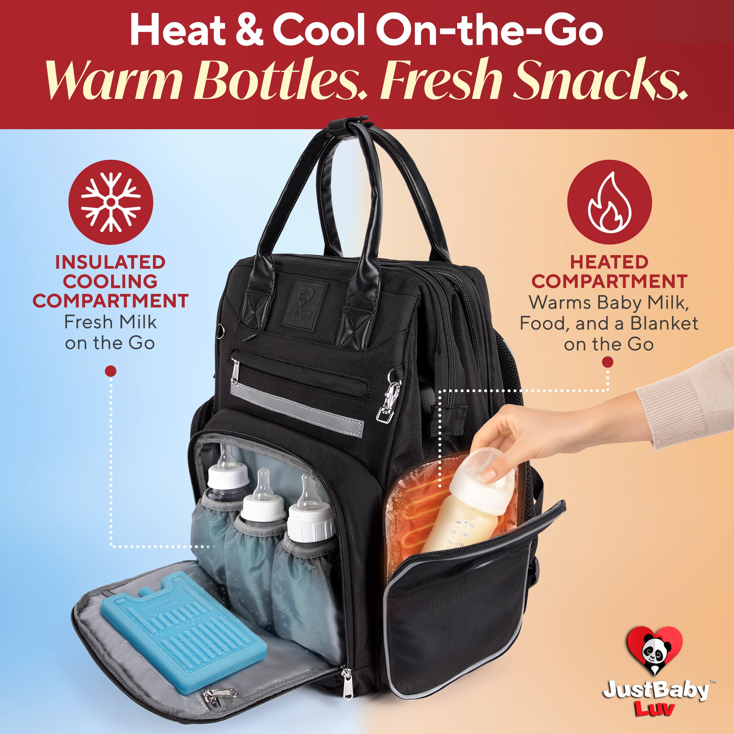 Award-Winning Large Diaper Bag with Changing Station – Eco-Friendly Evergreen Winner Large Diaper Bag Backpack w/ Heated Bottle Pockets, Premium All-in-One Backpack, Baby Essentials, Parents Gift