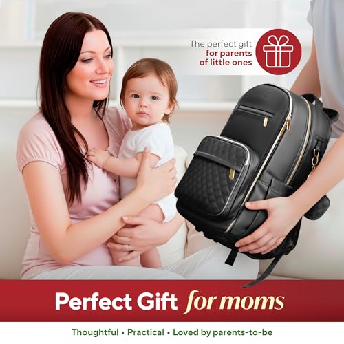 Luxury Faux Leather Diaper Bag Backpack