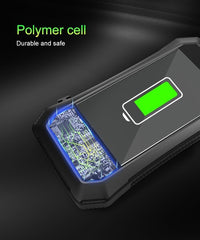 JustBaby Luv Solar Power Bank 10000mAh - Wireless Charger with 20 LED Lights, Fast Charging for 3 Devices, Solar Phone Charger, Power Bank for Camping, Travel & Emergencies