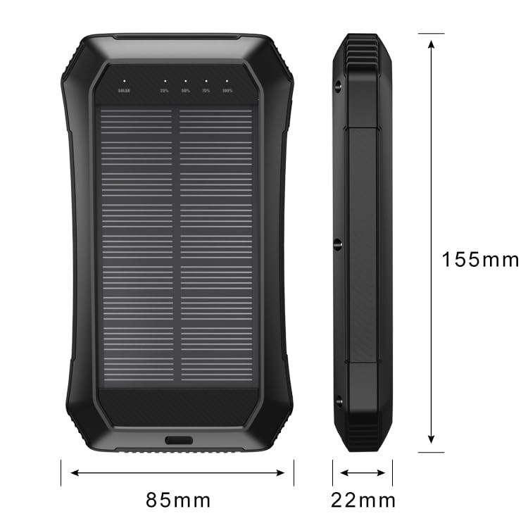JustBaby Luv Solar Power Bank 10000mAh - Phone Charger with 20 LED Lights, Fast Charging for 3 Devices, Solar Phone Charger, Power Bank for Camping, Travel & Emergencies