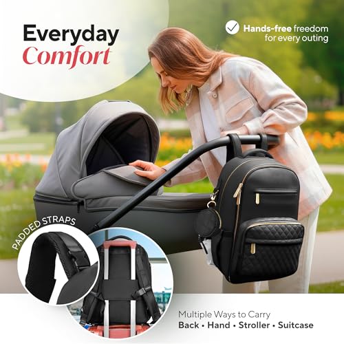 Luxury Faux Leather Diaper Bag Backpack
