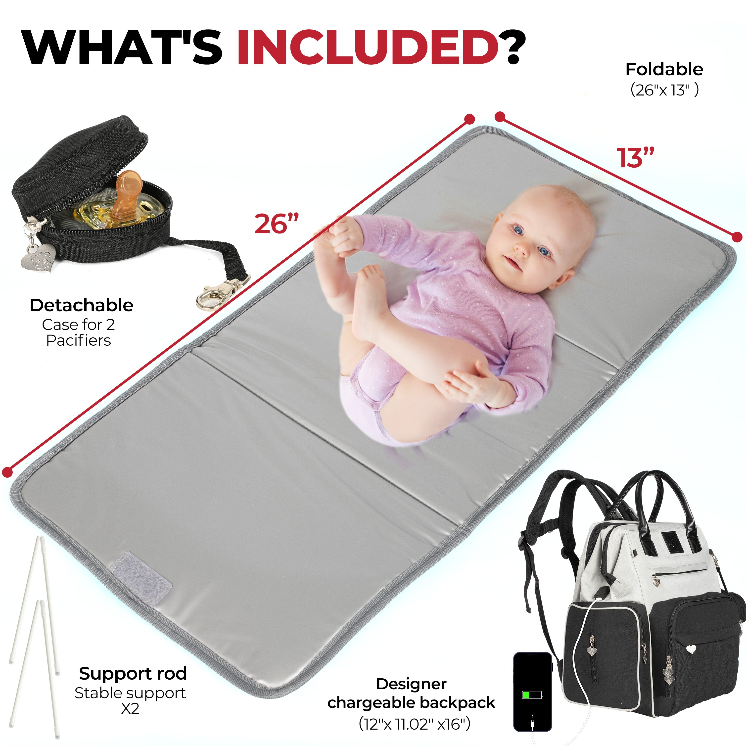 Award-Winning Large Diaper Bag with Changing Station – Eco-Friendly Evergreen Winner Large Diaper Bag Backpack w/ Heated Bottle Pockets, Premium All-in-One Backpack, Baby Essentials, Parents Gift