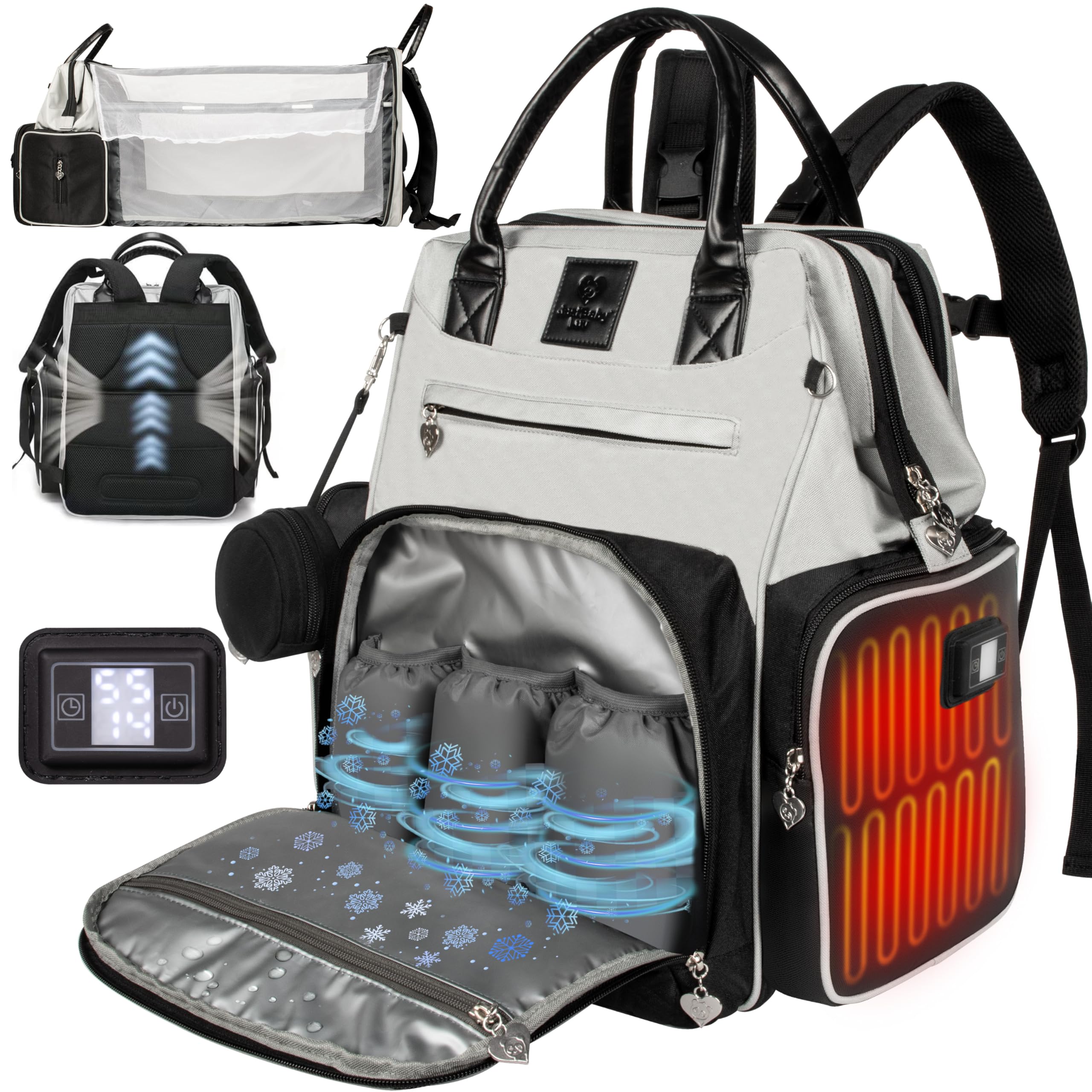 Award-Winning Eco-Friendly Smart Diaper Bag with Changing Station – 2025 Evergreen Winner, Premium All-in-One Backpack, Patent Pending, Heated Bottle Pockets, Trusted by Parents, Seen in Top USA Media
