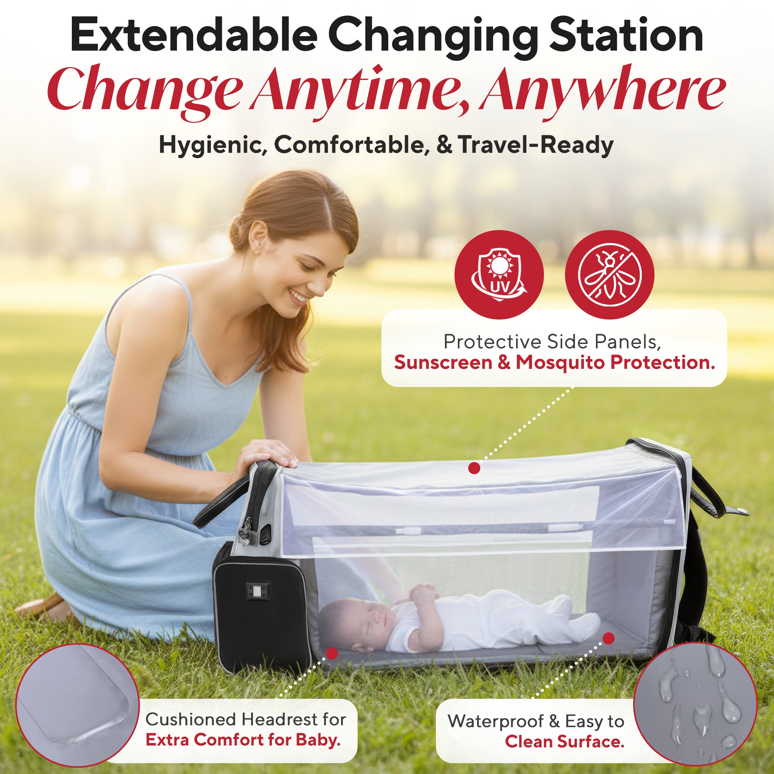 Award-Winning Large Diaper Bag with Changing Station – Eco-Friendly Evergreen Winner Large Diaper Bag Backpack w/ Heated Bottle Pockets, Premium All-in-One Backpack, Baby Essentials, Parents Gift