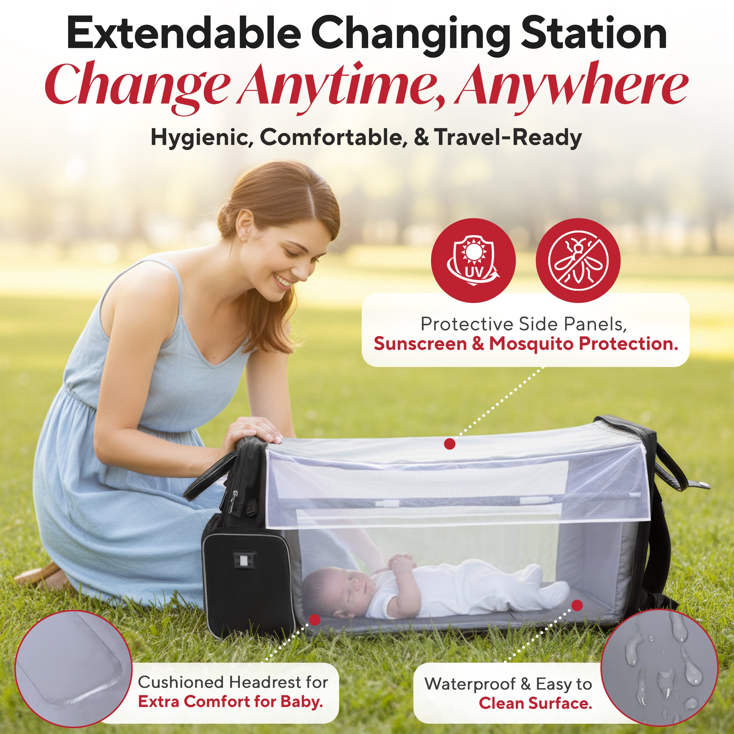 Award-Winning Large Diaper Bag with Changing Station – Eco-Friendly Evergreen Winner Large Diaper Bag Backpack w/ Heated Bottle Pockets, Premium All-in-One Backpack, Baby Essentials, Parents Gift